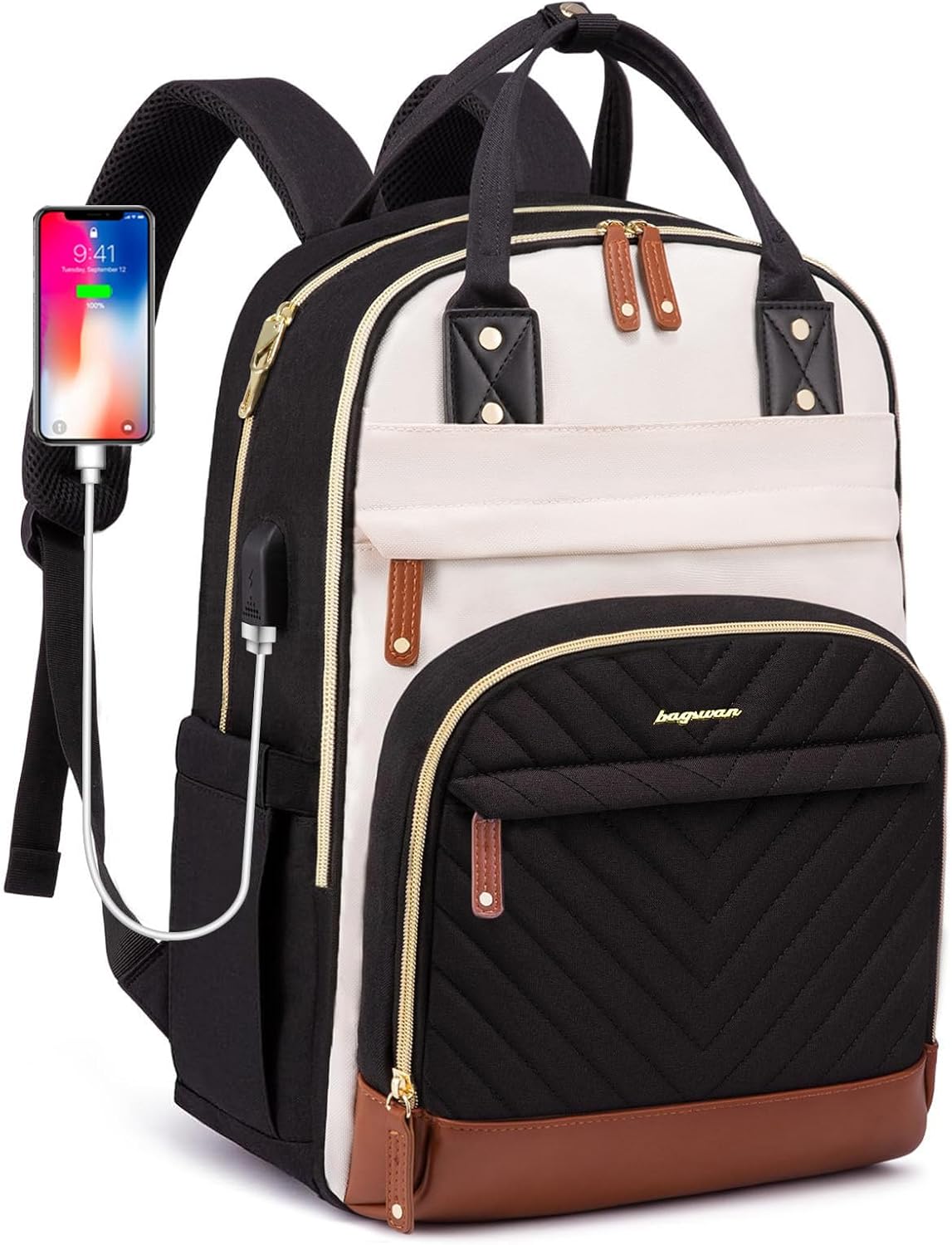 Laptop Backpack for Women Work Bookbag with USB Charger