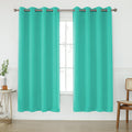 Turquoise Blackout Curtains 63 in - Thermal Grommet Panels for Living