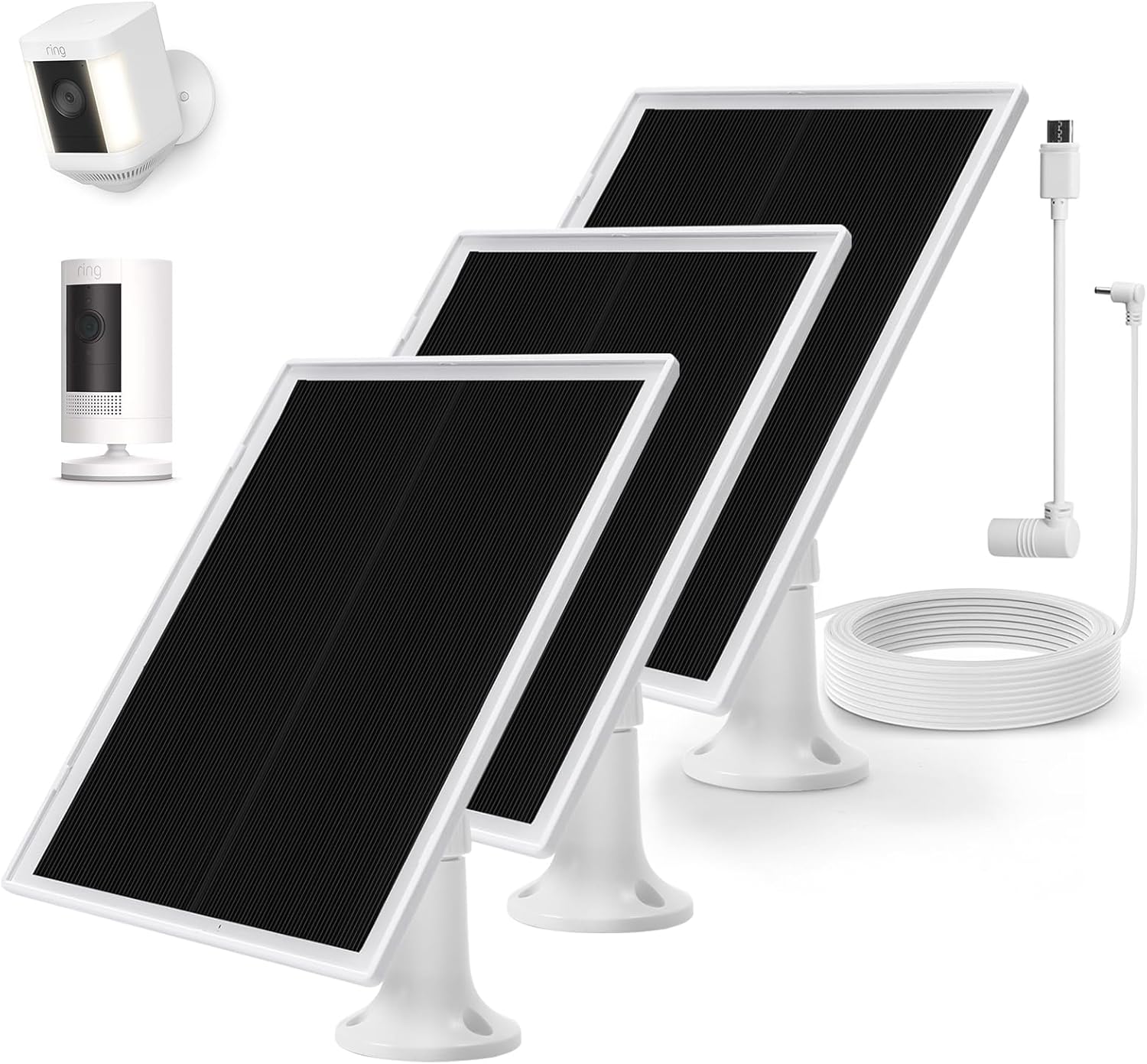Fast Charge 3-Pack Solar Panel for Ring Cameras