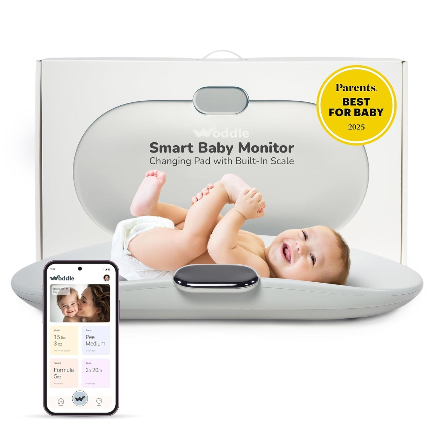 Woddle Baby All-in-One Smart Monitor with Changing Pad Features