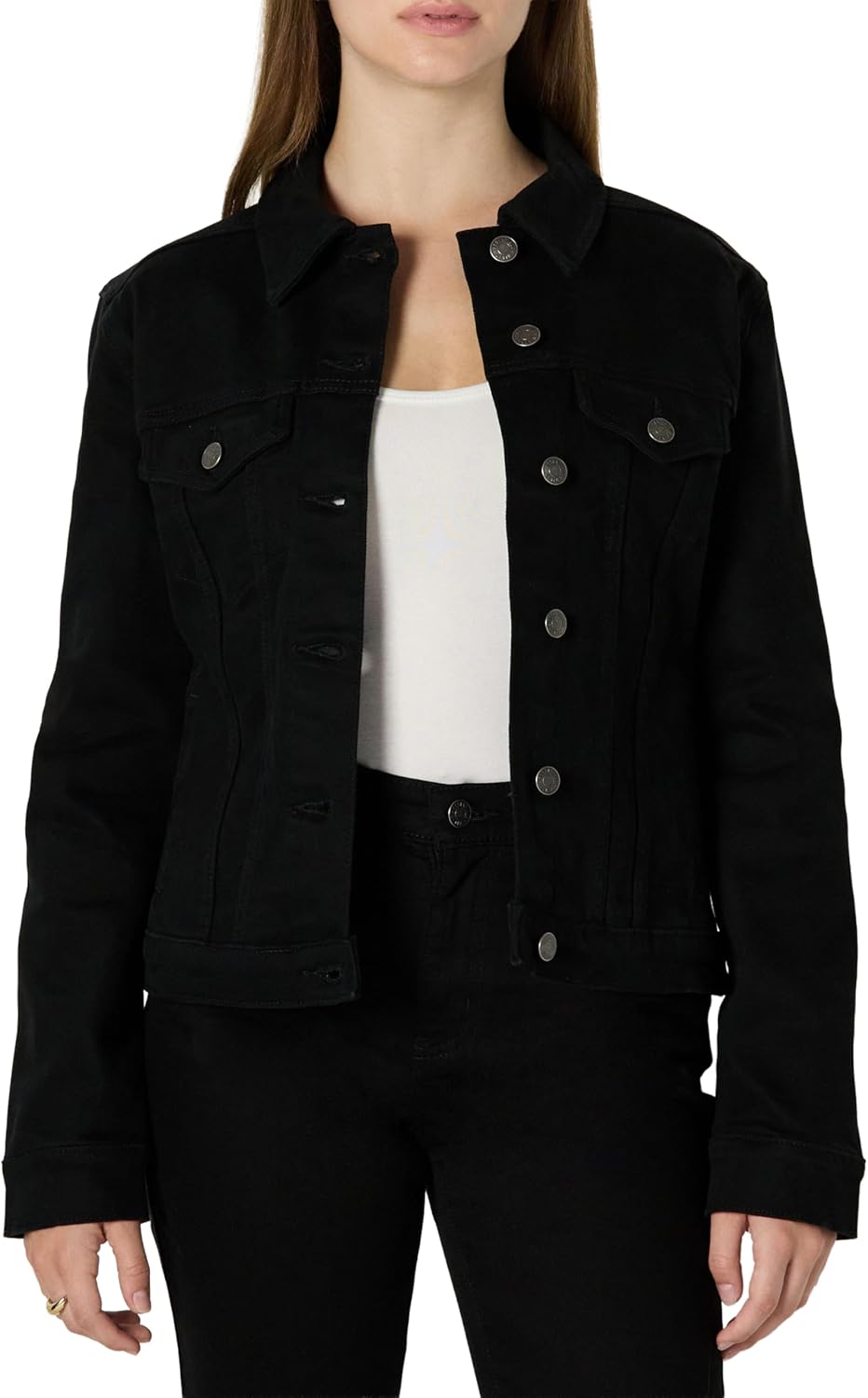 Regular-Fit Low Stretch Denim Button-Front Trucker Jacket Review