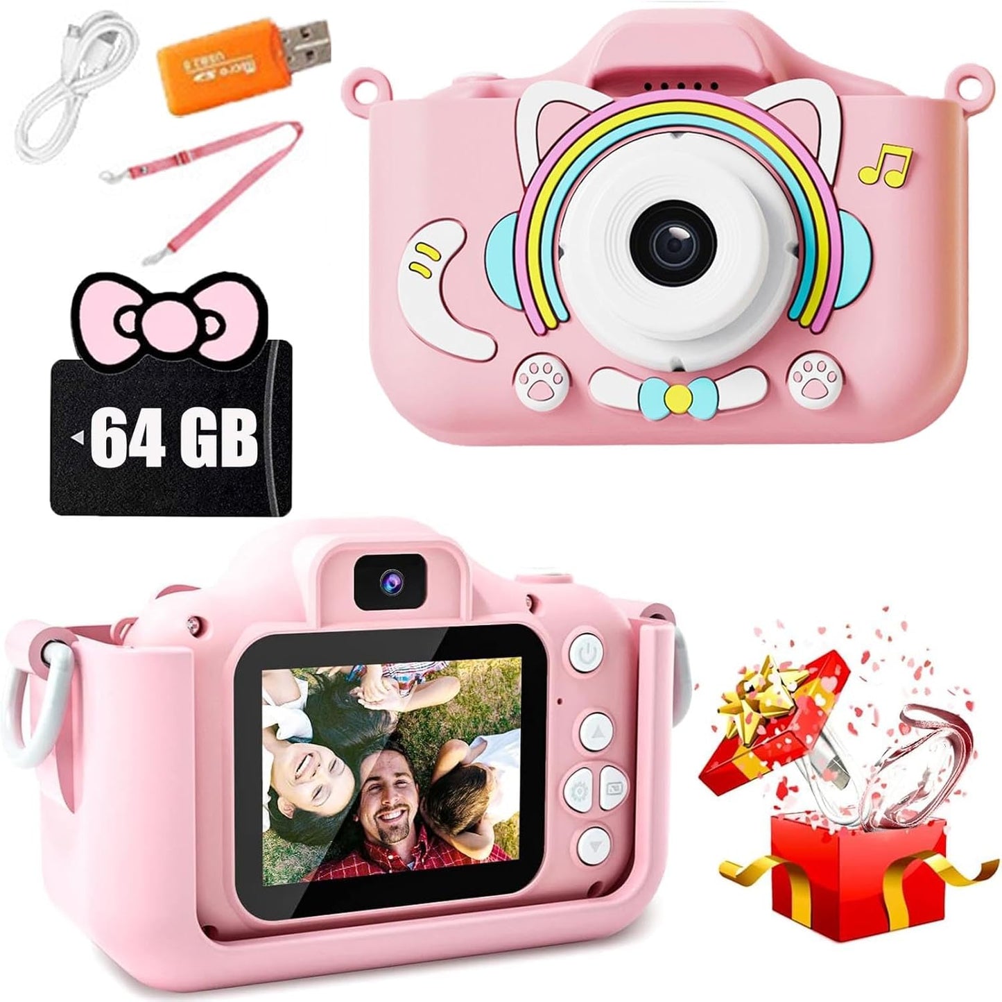 HD Digital Kids Camera with Soft Cartoon Cover - Perfect Gift!