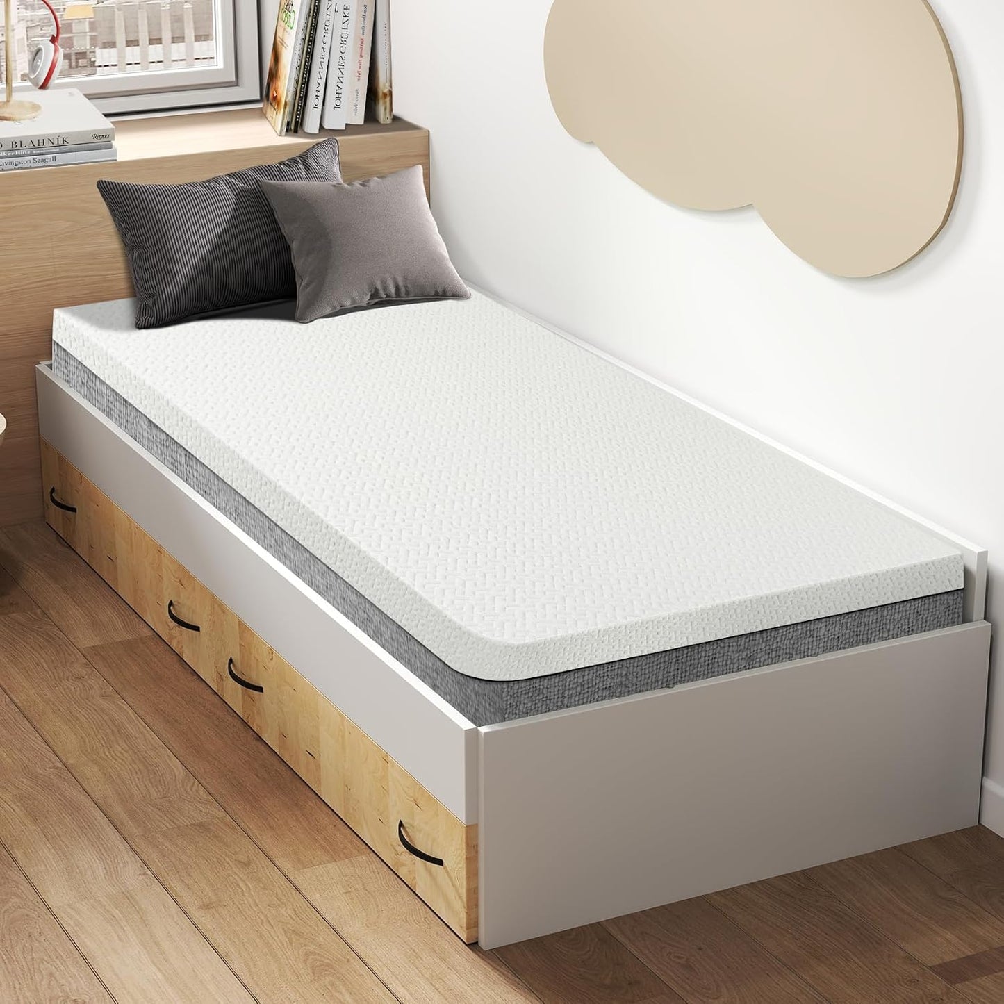3 Inch Gel Memory Foam Mattress Topper for Twin XL Comfort