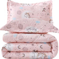 Pink Unicorn Kids Comforter Set Full Size - Whimsical Cozy Bedding