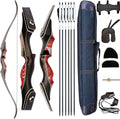 60ft Takedown Recurve Bow and Arrow Set for Adults - 20-60 lbs