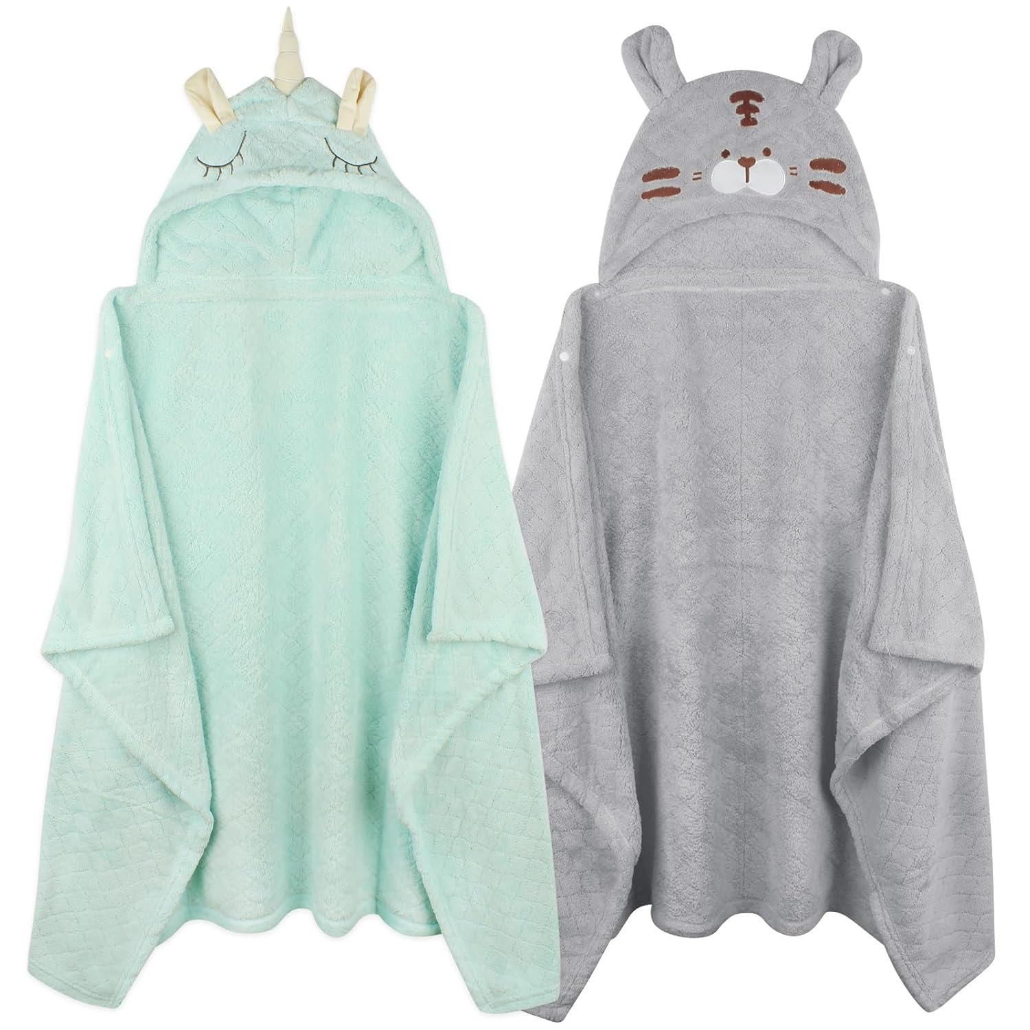 Toddler Bath Towel Hooded Soft Absorbent Baby Towels 2-Pack