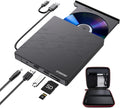 External CD DVD Drive USB 3.0 with USB-C and Card Slots - Portable