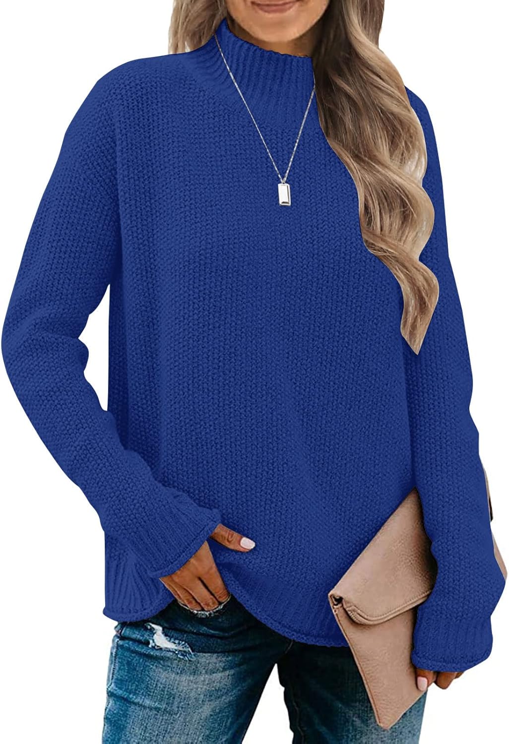MEROKEETY Women's Turtleneck Long Sleeve Sweater for Fall