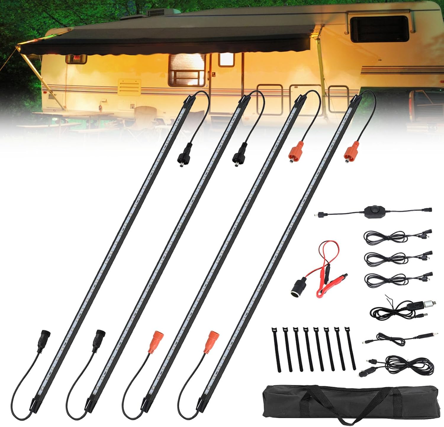 12V LED Interior Light Bar Kit for Camping and RV Use