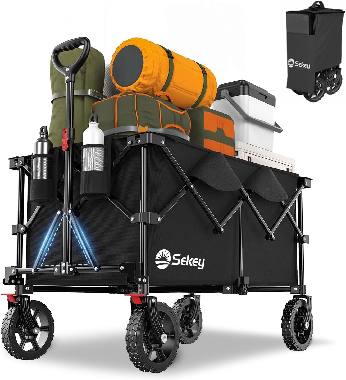 Collapsible Foldable Wagon with Heavy Duty 330lbs Capacity