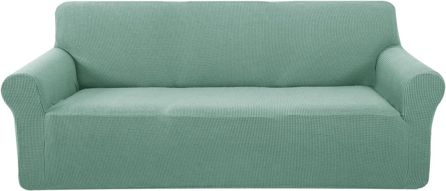 U-NICE HOME Stretch Couch Cover for 3 Cushion Sofa in Olive Green