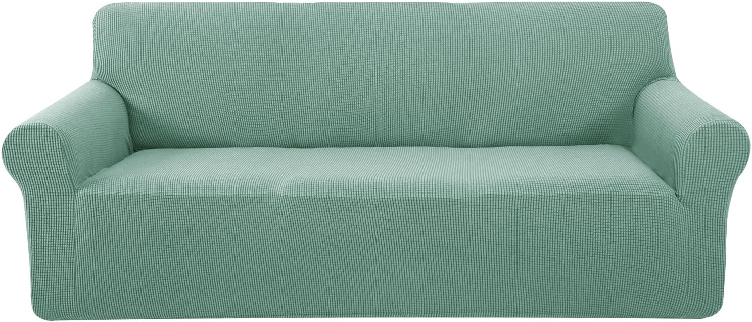 U-NICE HOME Stretch Couch Cover for 3 Cushion Sofa in Olive Green