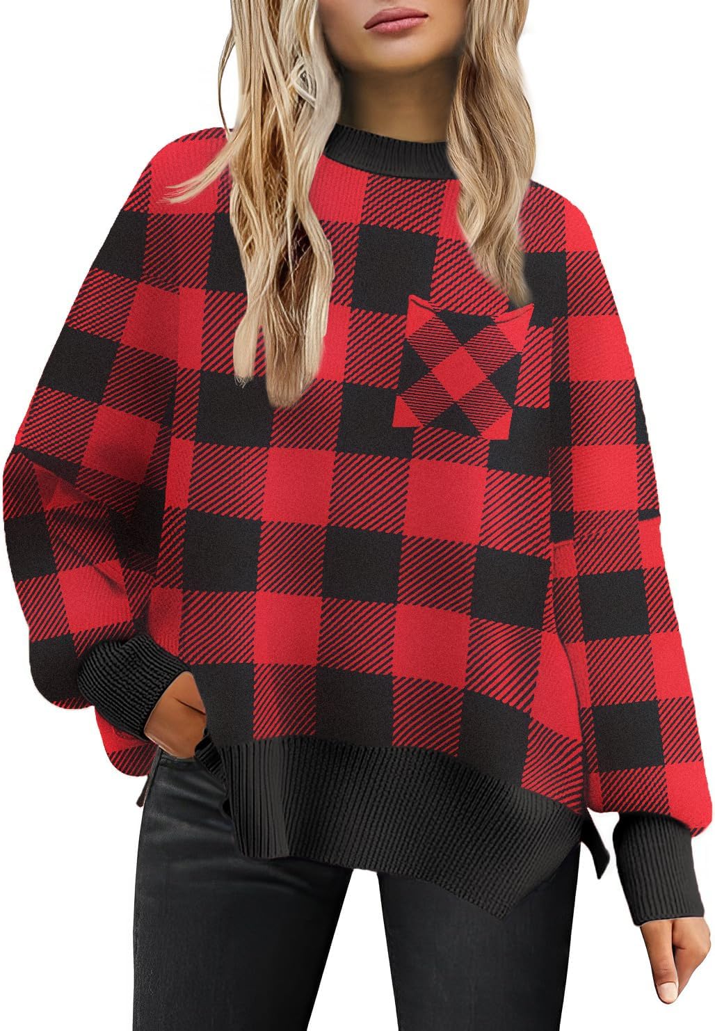 Women's Oversized Sweaters 2025 Crewneck Long Sleeve Pullover