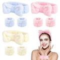 Spa Headband and Wristband Set for Girls Kids - Soft Flannel Fleece