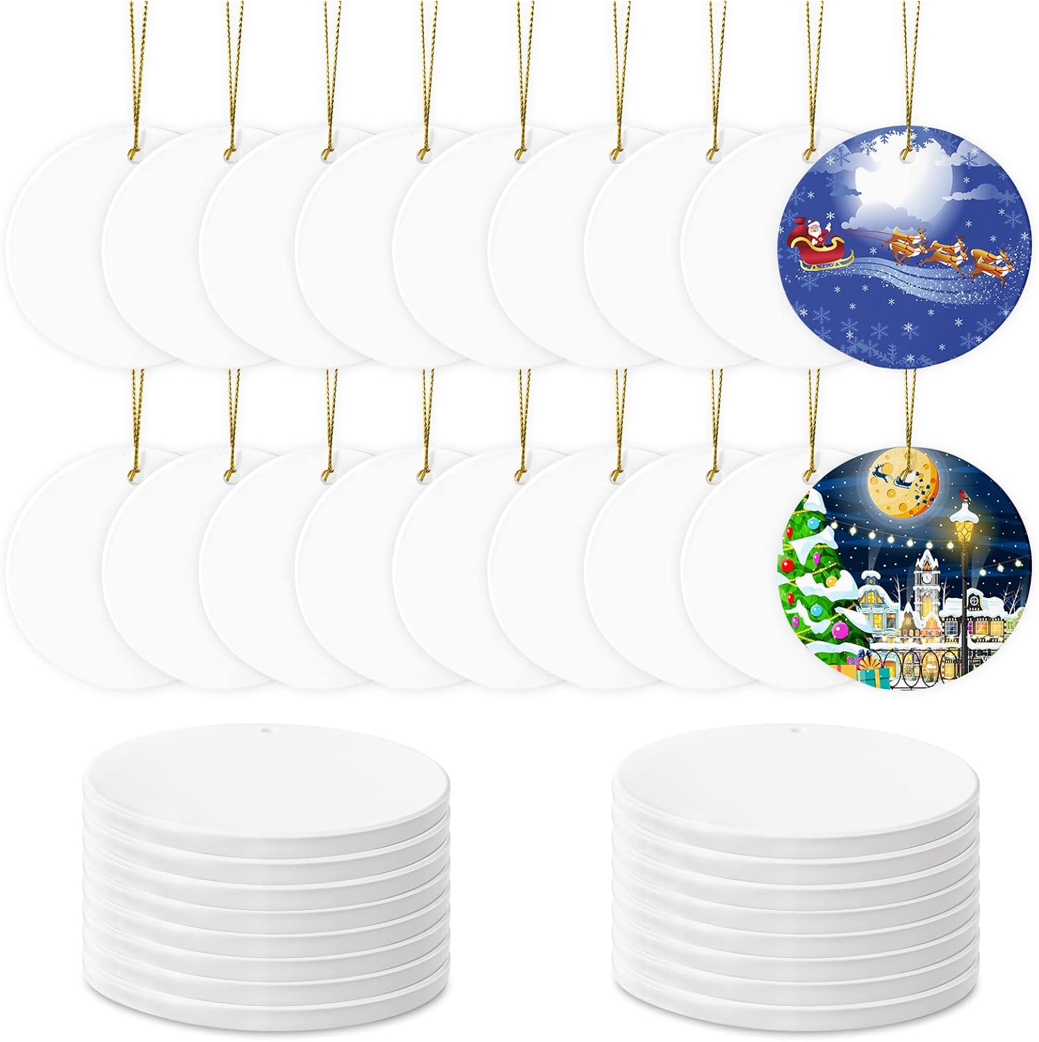 Sublimation Ceramic Ornaments for Personalized Xmas Gifts