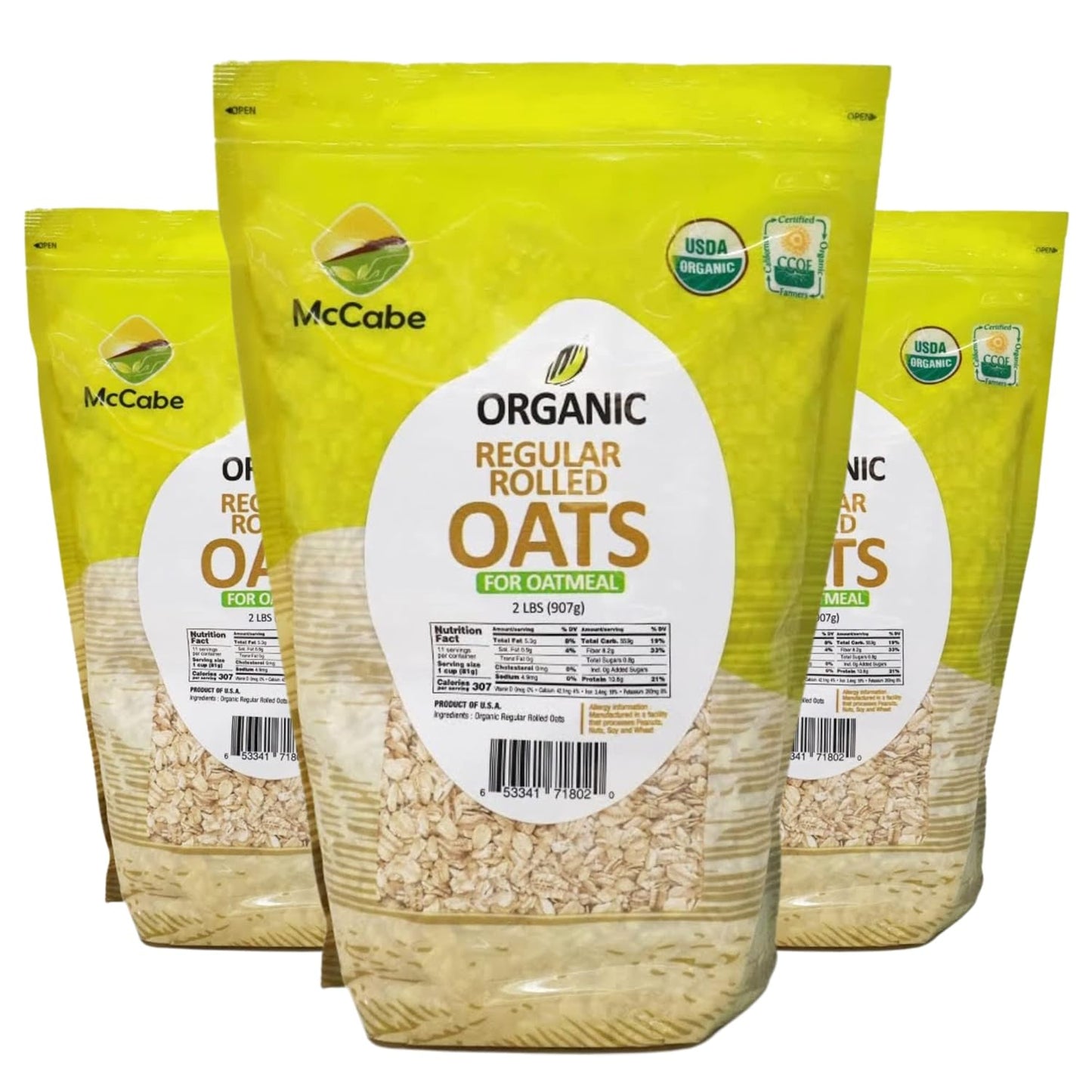 McCabe Organic Regular Rolled Oats - Healthy Fiber Rich Oats