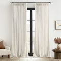 Pinch Pleated Thick Linen Curtains 108 in 2 Panels - Light Filtering