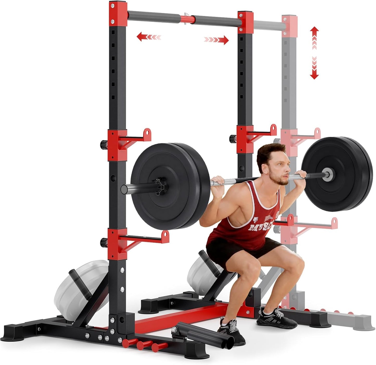 YOLEO Adjustable Squat Rack for Versatile Home Workouts