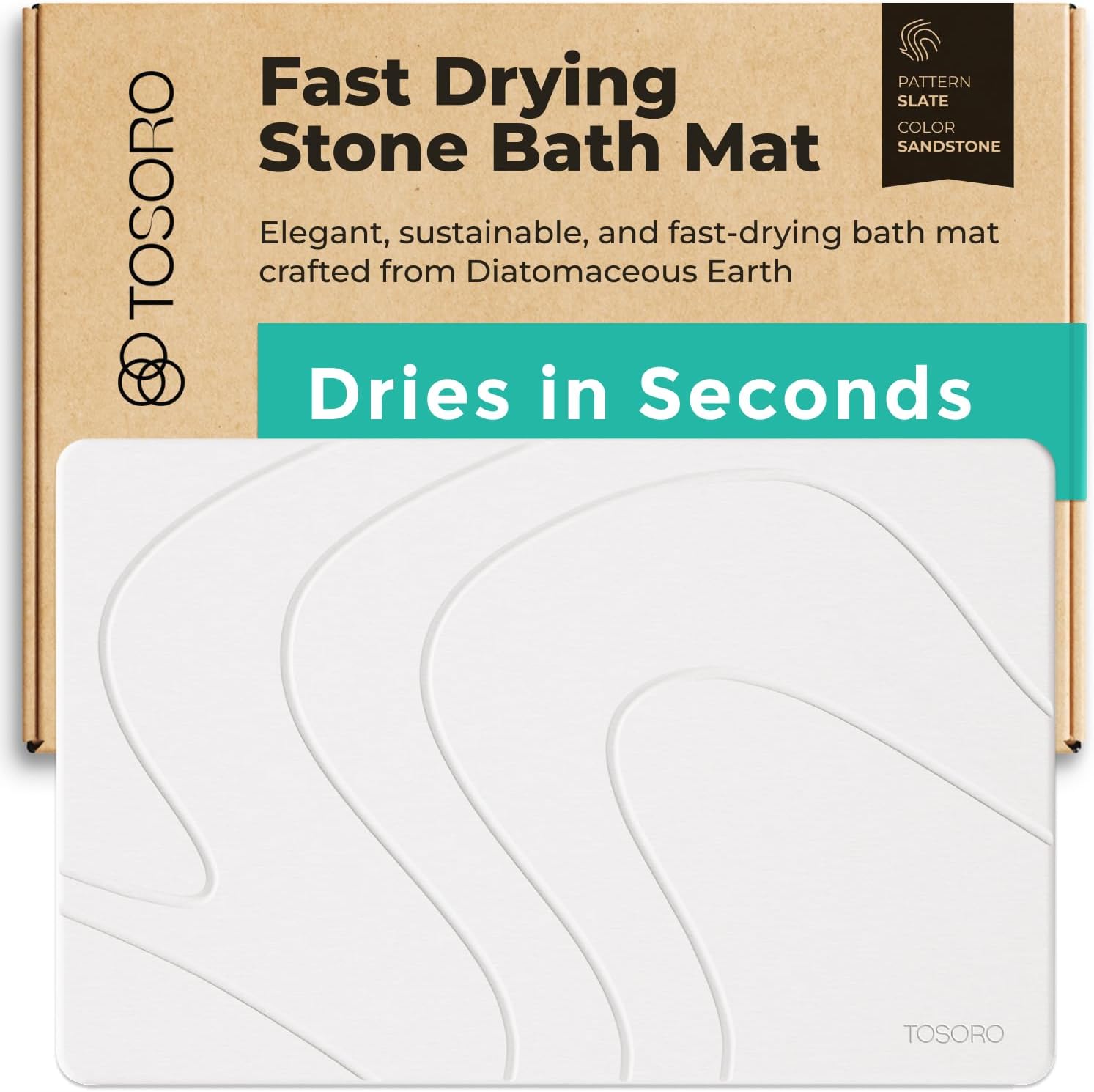 Stone Bath Mat - Quick Drying Non-Slip Shower Mat for Home