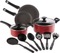 BELLA Cookware Set 12 Piece Pots and Pans - All-in-One Kitchen Set