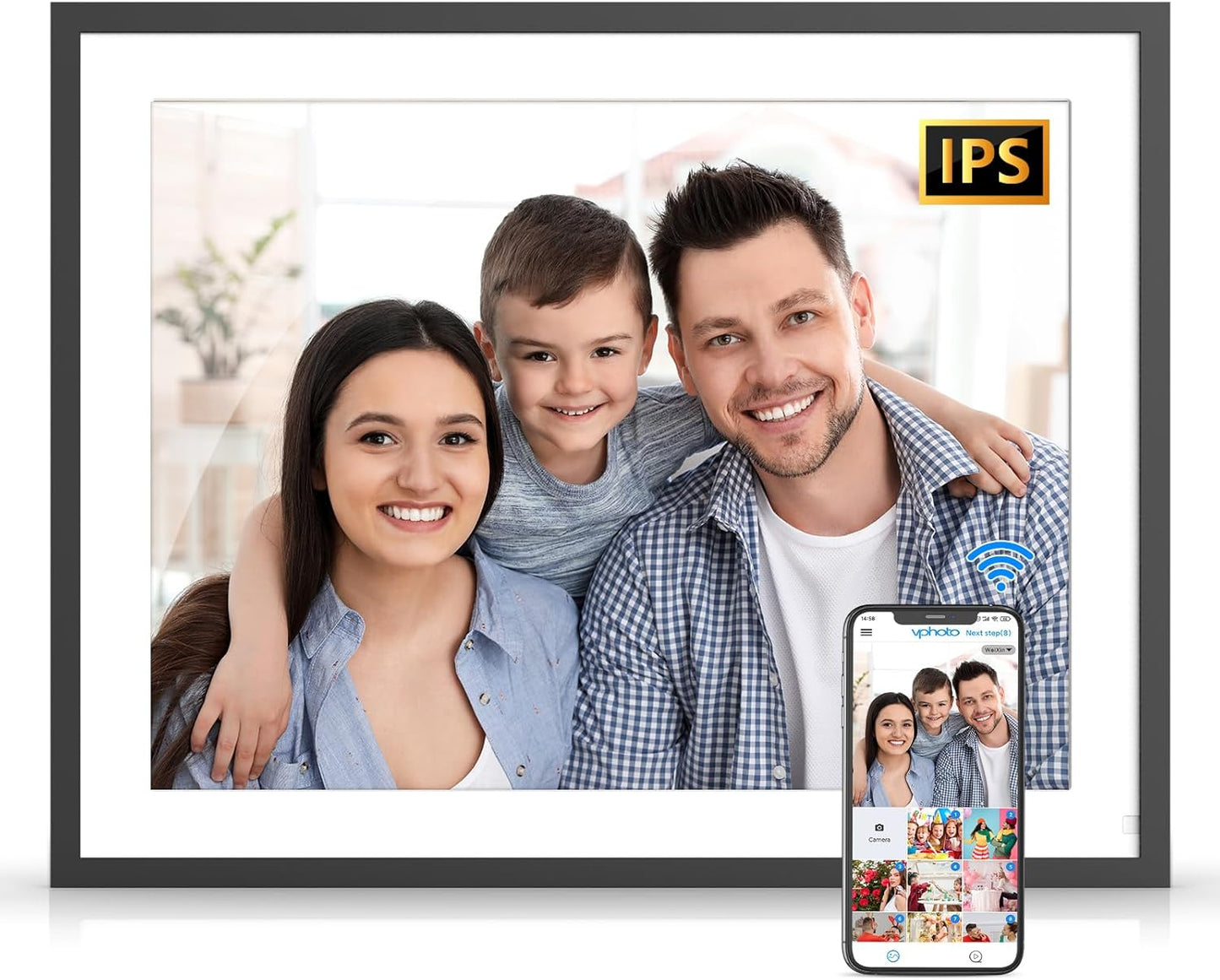 32GB Large Digital Photo Frame with 17-inch IPS Touch Display