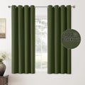 Blackout Olive Green Curtains 63 in 2 Panels - Full Room Darkening