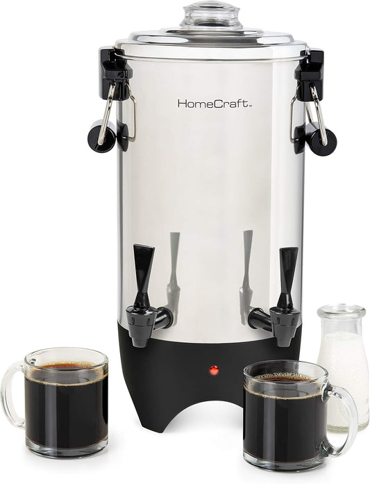 HomeCraft 45-Cup Coffee Urn for Quick Brewing and Serving