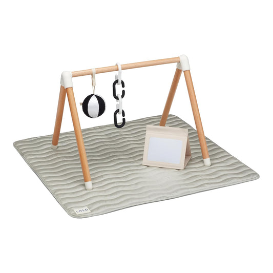 Eco-Friendly Sage Baby Gym & Playmat Set - Easy Assembly & Cleaning - Tummy to Story Time