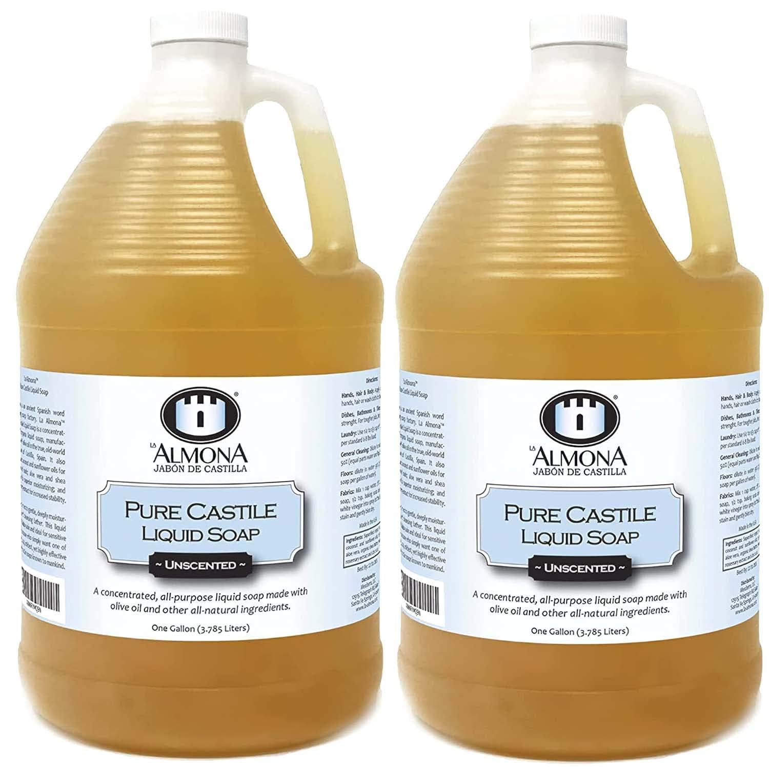 Pure Castile Liquid Soap for Sensitive Skin, 2 Gallons Unscented