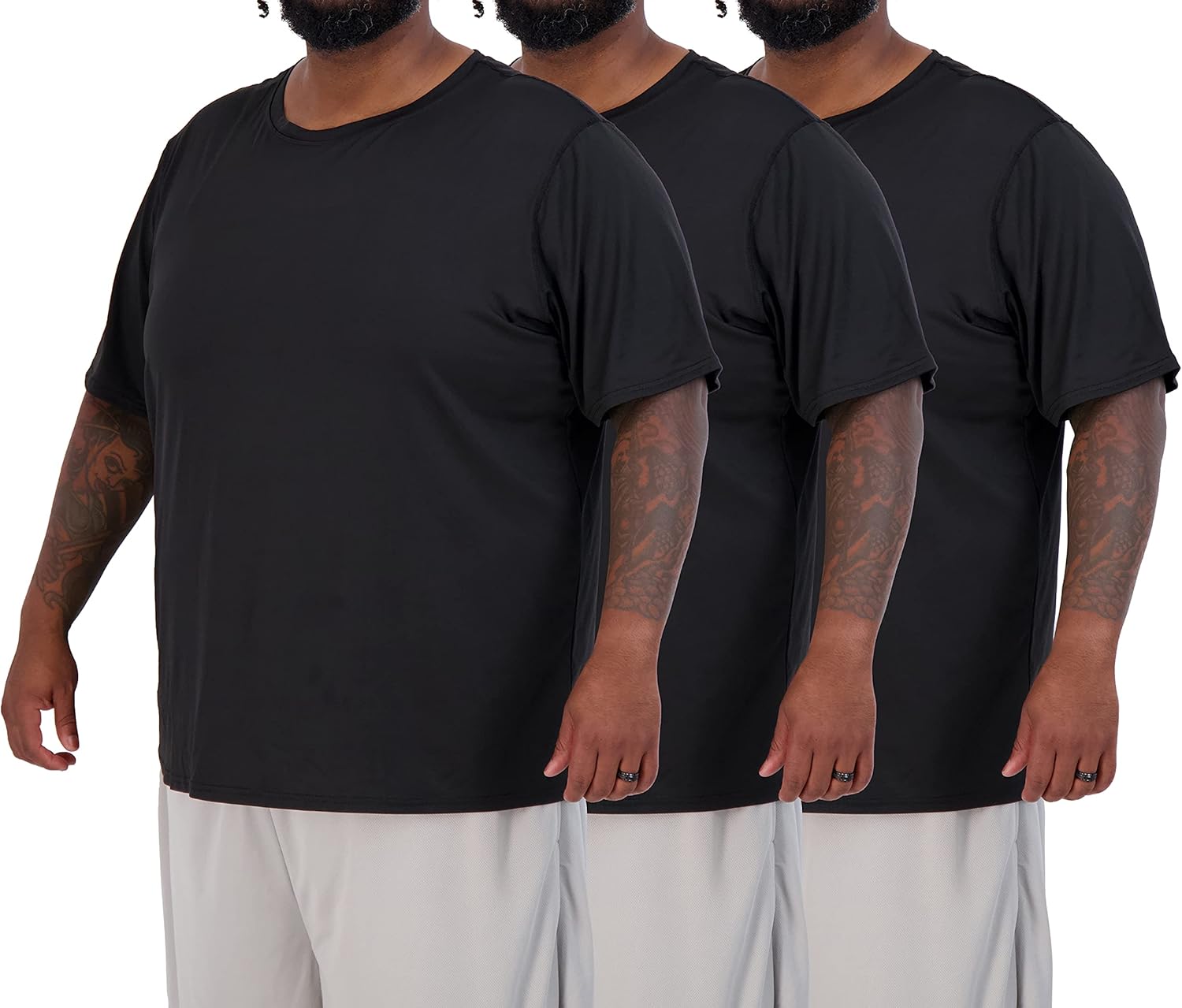 Real Essentials Big & Tall Tech Stretch T-Shirts for Comfort