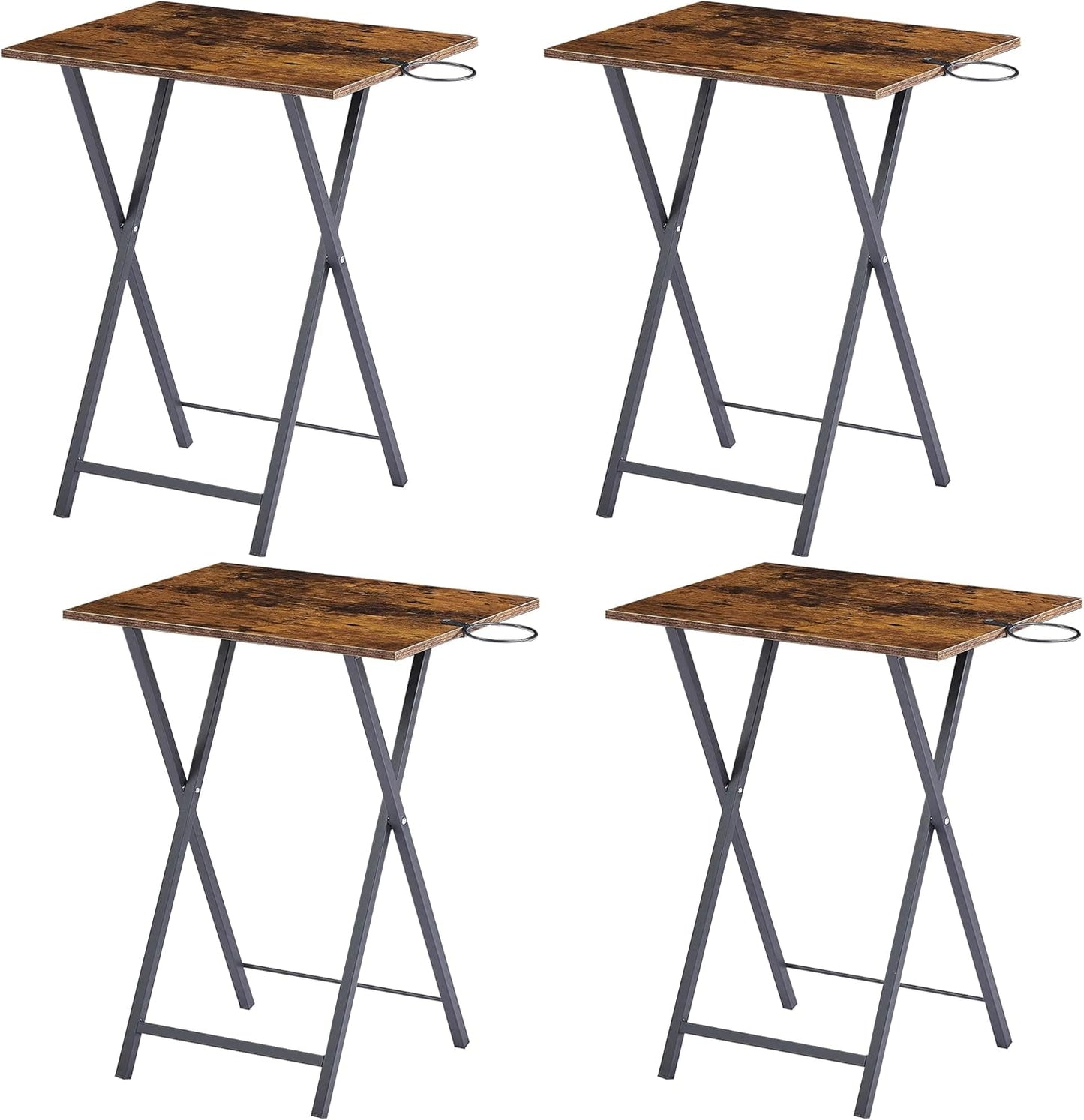 VECELO Folding TV Tray Set of 4 for Eating and Snacks
