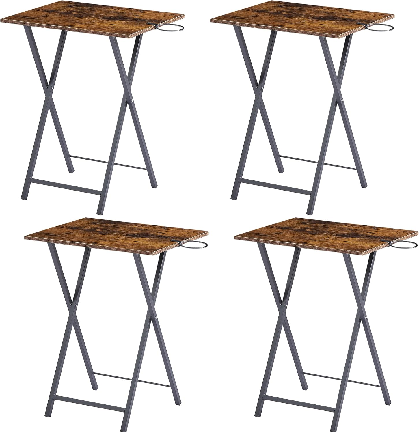 VECELO Folding TV Tray Set of 4 for Eating and Snacks
