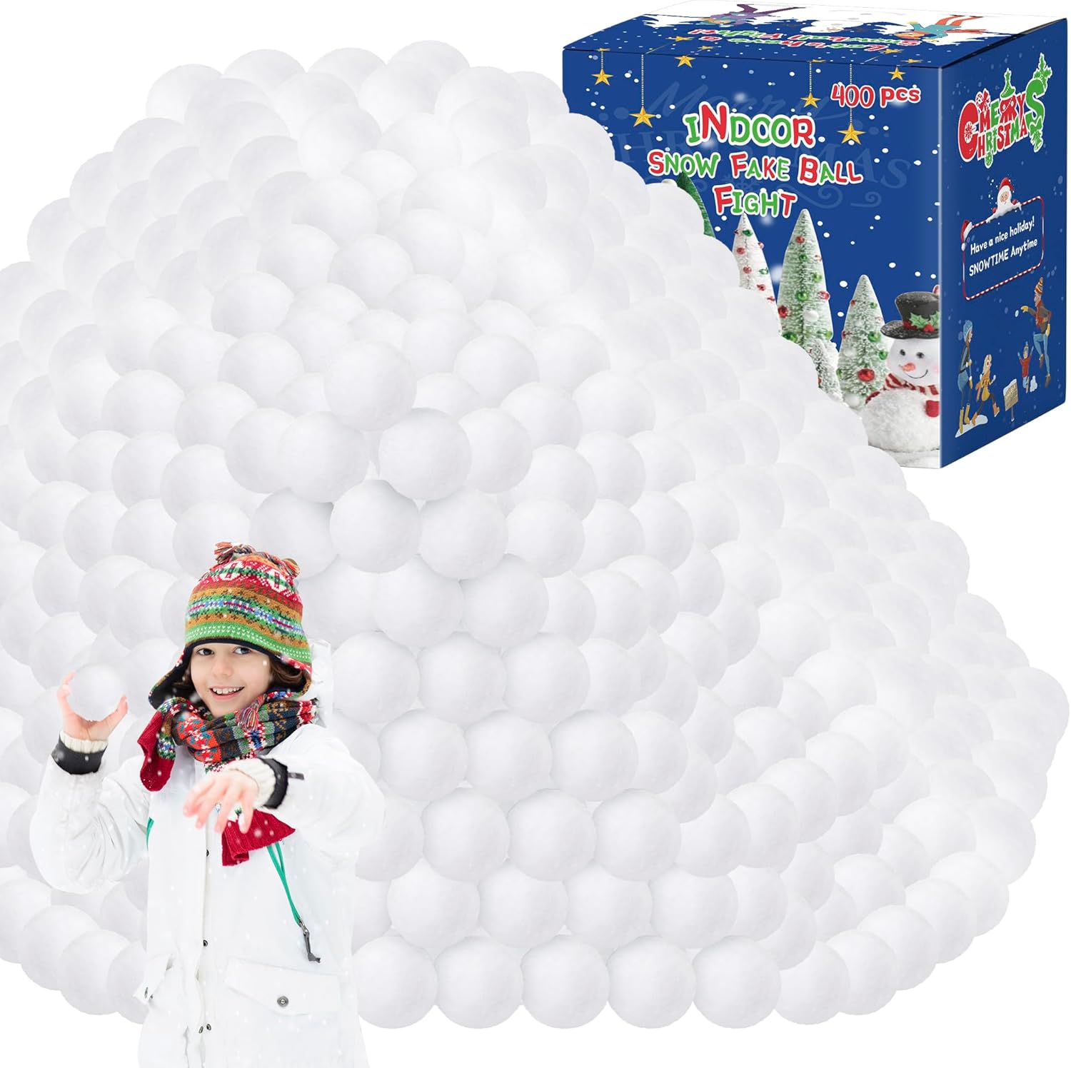 400 Pack Snow Balls for Kids Indoor Fun and Winter Games