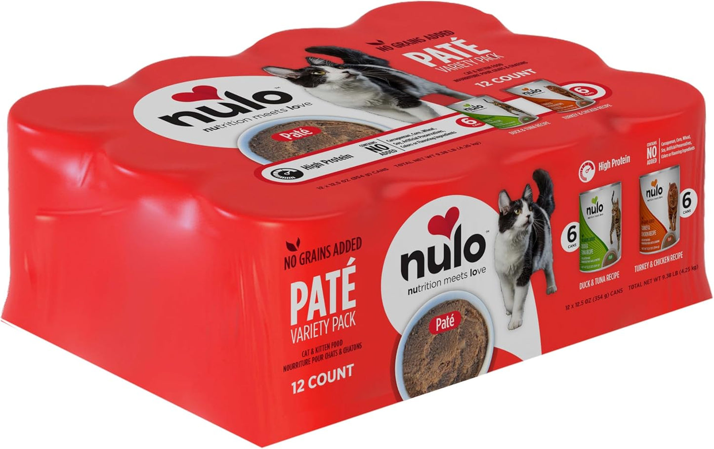 Nulo Variety Flavors Pate Wet Canned Cat Food for Healthy Cats