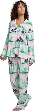 Womens Silk Satin Pajamas Set Button Down 2 Piece Pjs - Oversized LuLu