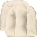 U-Shape Wicker Seat Cushions Set of 2 19 x 19 in Ivory