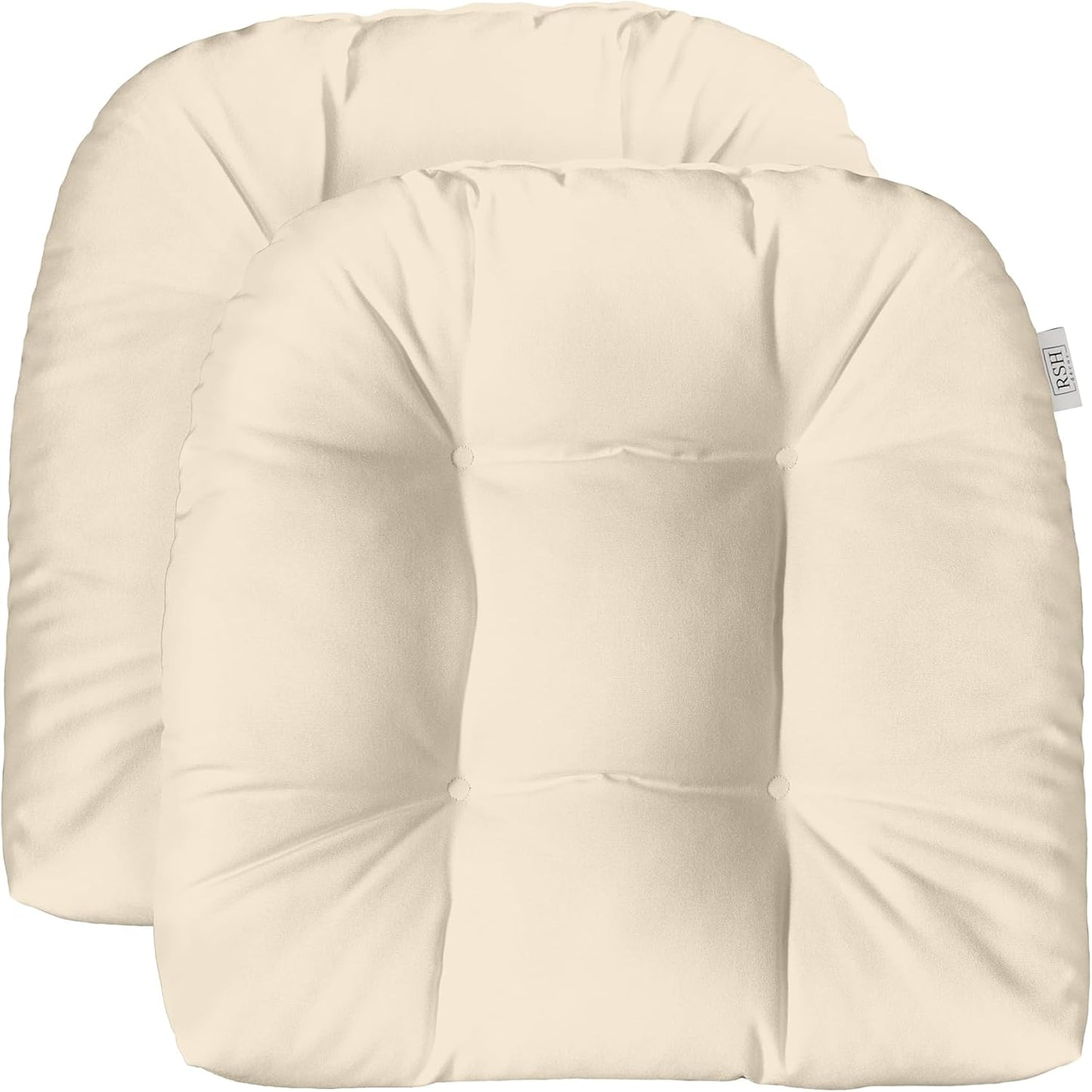 Tufted U-Shape Wicker Seat Cushions Set of 2 for Outdoor Use
