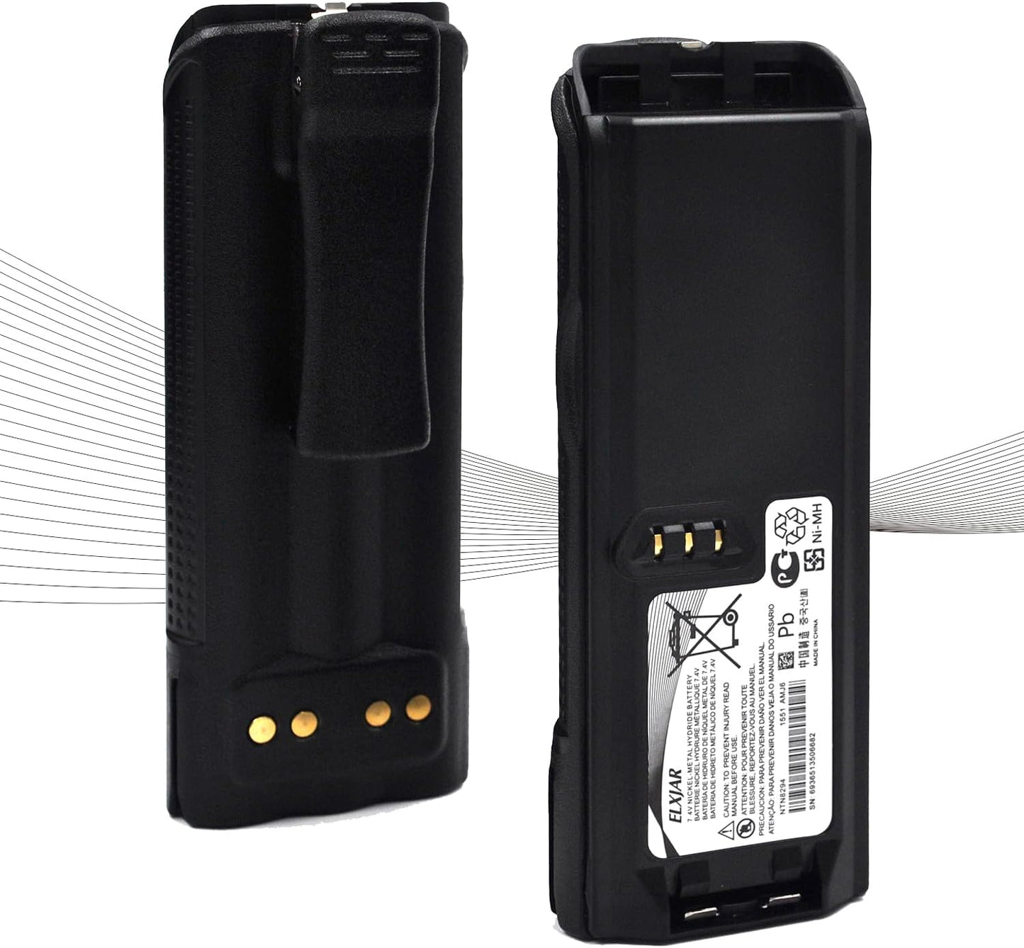elxjar 2-Pack 7.4V 1800mAh Ni-MH Battery for Motorola Radios