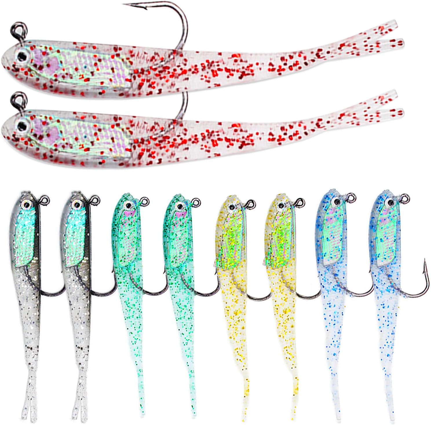 Genibaby 10 Pcs X-Tail Soft Fishing Lures Kit - Ultimate Bass & Trout Bait