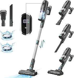 PRETTYCARE Cordless Vacuum Cleaner with 30KPa Powerful Suction