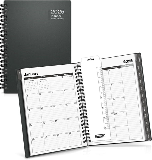 Dunwell 2025 Planner Book: Compact Size, Bonus Accessories