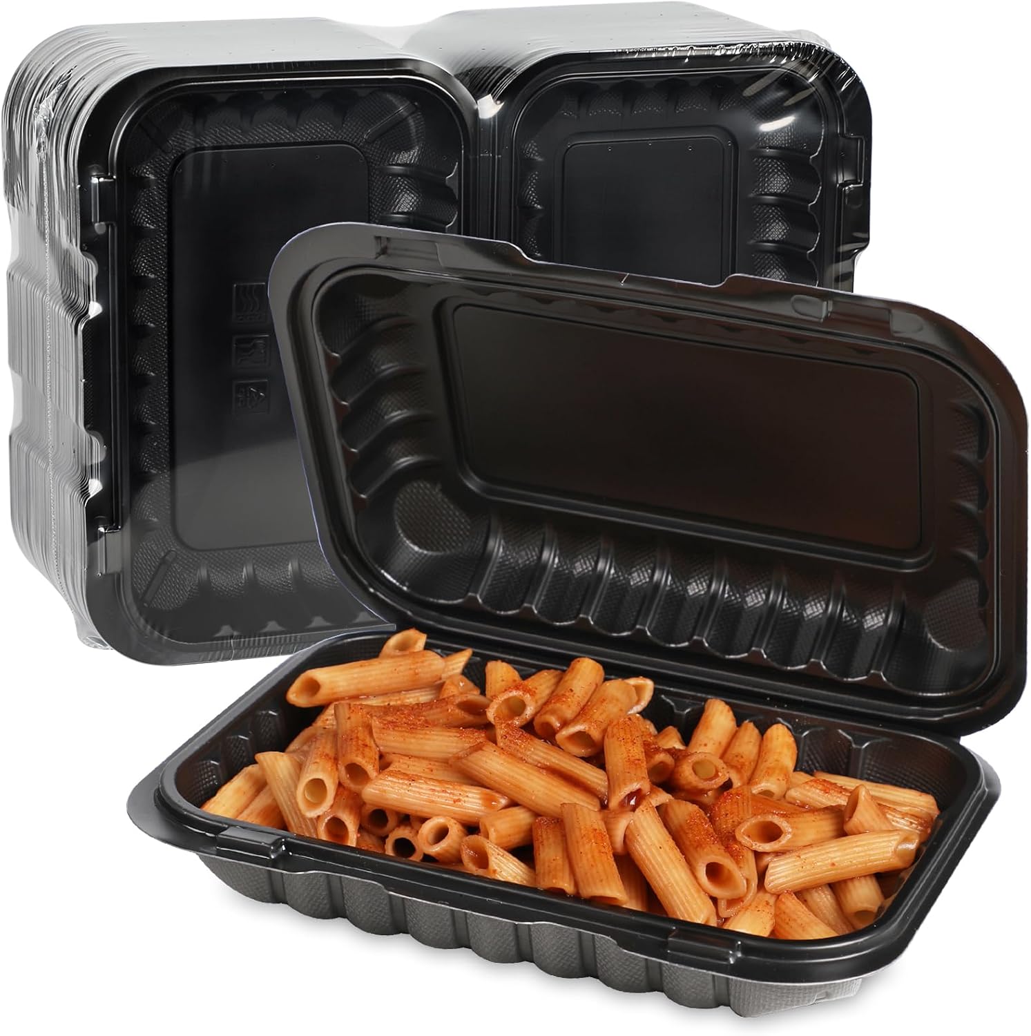 FRESHPAK Plastic Containers 50 Pack for Meal Prep and Storage