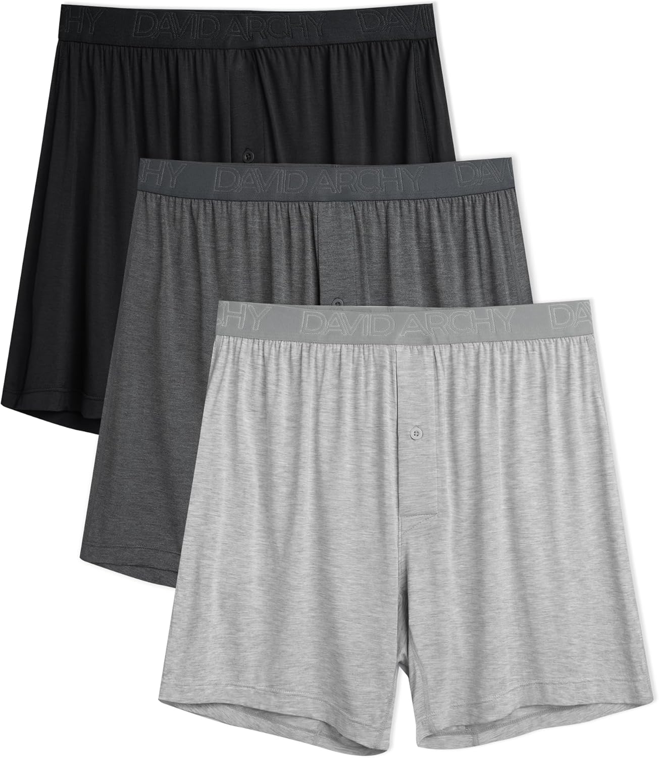 DAVID ARCHY Mens Boxers Soft Rayon Made from Bamboo