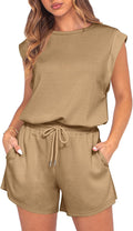 Summer Rompers For Women Adjustable Drawstring Waistband Cozy Lounge