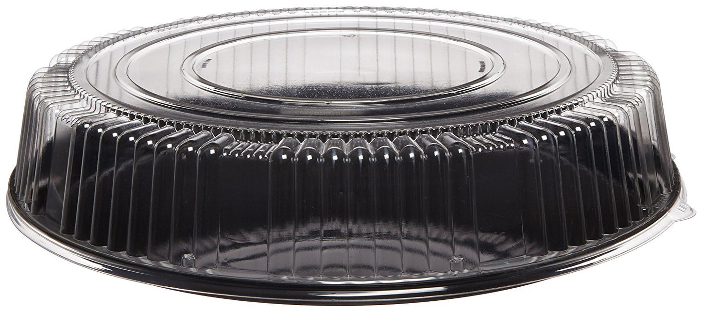 CheckMate Plastic Round Catering Tray and Dome Lid Combo, 18-Inch