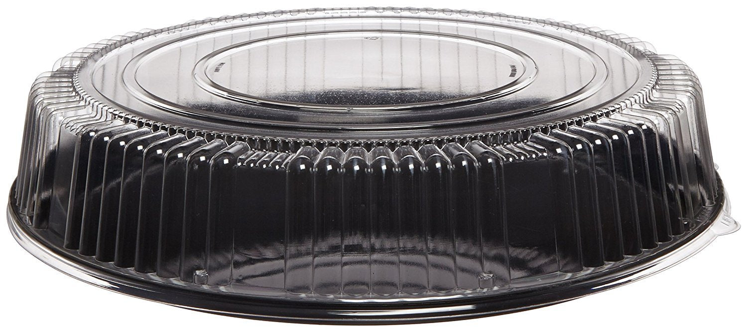 CheckMate Plastic Round Catering Tray and Dome Lid Combo, 18-Inch