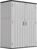 Vertical Storage Shed 57 Cu. ft Light Gray - Tall Waterproof Cabinet