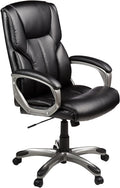 Executive High Back Office Desk Chair Black/Silver - Comfortable