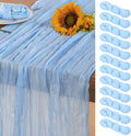 Baby Blue Cheesecloth Table Runner 12 Pack 35in x 120in - Boho Gauze