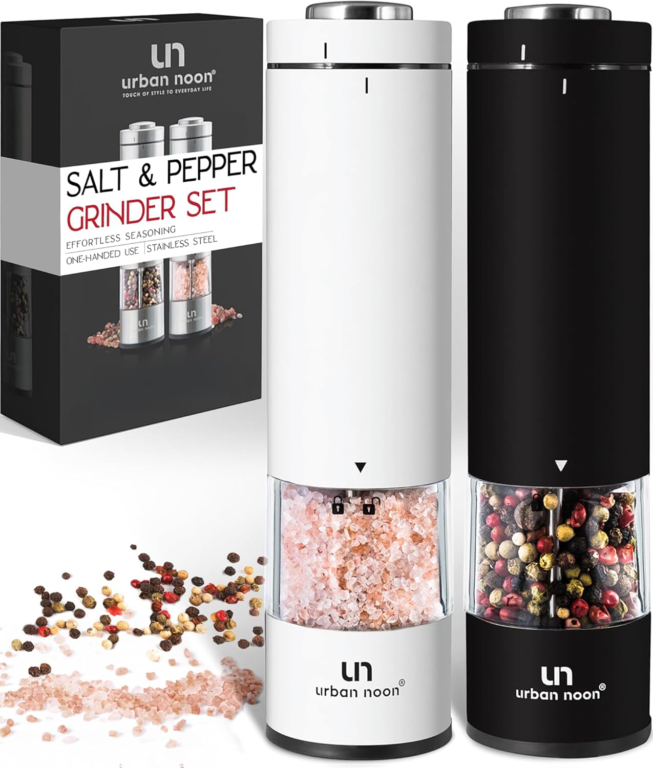 Electric Salt and Pepper Grinder Set for Effortless Seasoning
